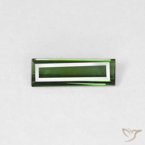 0.45ct Naturale Medium Dark-Green Tormalina, Taglio a baguette, VVS-VS