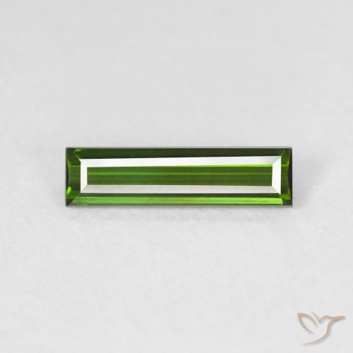 0.71ct Naturale Verde terroso Tormalina, Taglio a baguette, VVS-VS