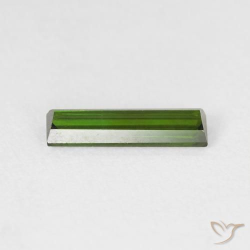 Tormalina Verde terroso naturale da 0.71 ct, Taglio a baguette, VVS-VS