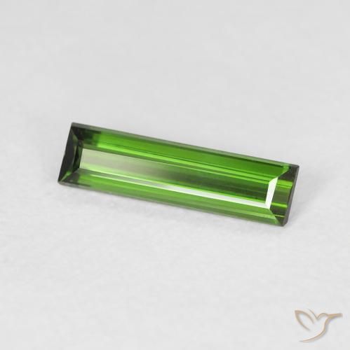 Tormalina Verde scuro naturale da 0.57 ct, Taglio a baguette, VVS-VS
