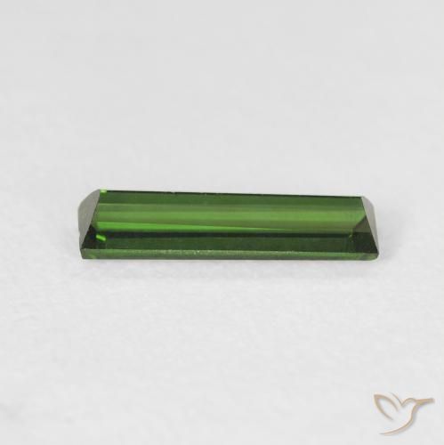 Tormalina Verde scuro naturale da 0.57 ct, Taglio a baguette, VVS-VS