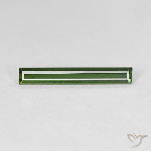 0.78ct Naturale Medium Dark-Green Tormalina, Taglio a baguette, VVS-VS