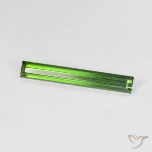 Tormalina Medium Dark-Green naturale da 0.78 ct, Taglio a baguette, VVS-VS