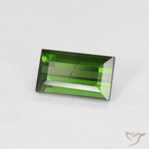 Tormalina Verde scuro naturale da 0.55 ct, Taglio a baguette, VS