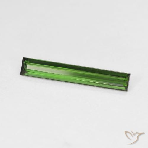 Tormalina Verde scuro naturale da 1.14 ct, Taglio a baguette, VVS-VS