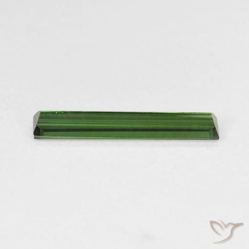 Tormalina Verde scuro naturale da 1.14 ct, Taglio a baguette, VVS-VS