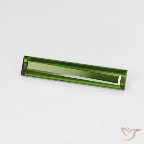 Tormalina Verde scuro naturale da 1.17 ct, Taglio a baguette, VVS-VS