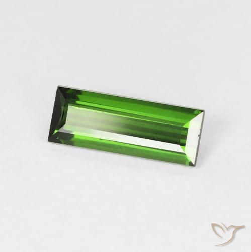 Tormalina Verde foresta naturale da 0.75 ct, Taglio a baguette, VVS-VS