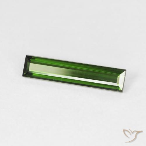 Tormalina Verde foresta naturale da 0.85 ct, Taglio a baguette, VVS-VS