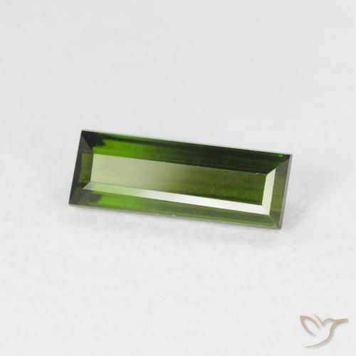 Tormalina Verde medio naturale da 1.08 ct, Taglio a baguette, VVS-VS