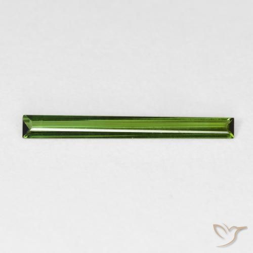 0.49ct Naturale Verde terroso Tormalina, Taglio a baguette, VVS-VS