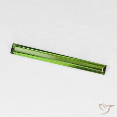 Tormalina Verde terroso naturale da 0.49 ct, Taglio a baguette, VVS-VS