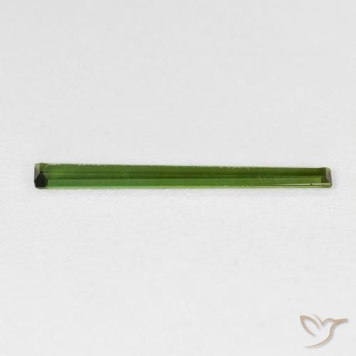 Tormalina Verde terroso naturale da 0.49 ct, Taglio a baguette, VVS-VS