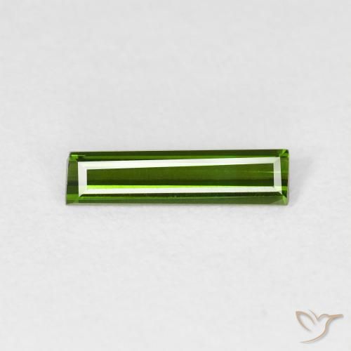 0.57ct Naturale Verde scuro Tormalina, Taglio a baguette, VVS