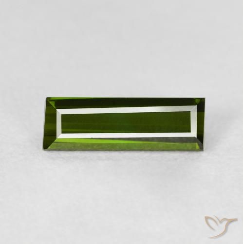 0.96ct Naturale Verde scuro Tormalina, Taglio a baguette, VVS-VS