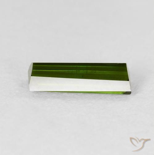 Tormalina Verde scuro naturale da 0.96 ct, Taglio a baguette, VVS-VS