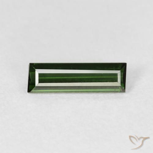 0.72ct Naturale Verde terroso Tormalina, Taglio a baguette, VVS-VS