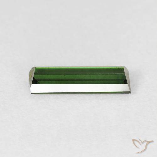 Tormalina Verde terroso naturale da 0.72 ct, Taglio a baguette, VVS-VS
