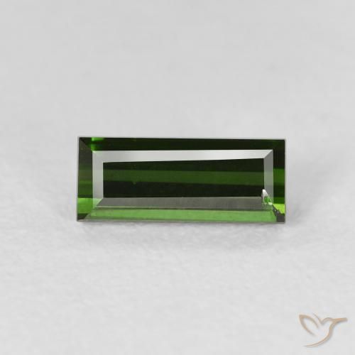0.77ct Naturale Verde terroso Tormalina, Taglio a baguette, VS