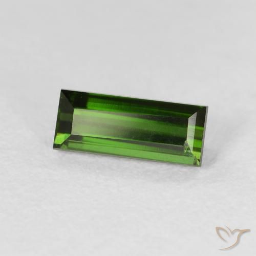 Tormalina Verde terroso naturale da 0.77 ct, Taglio a baguette, VS
