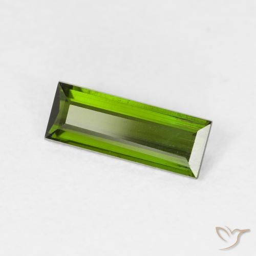 Tormalina Verde scuro naturale da 0.67 ct, Taglio a baguette, VS