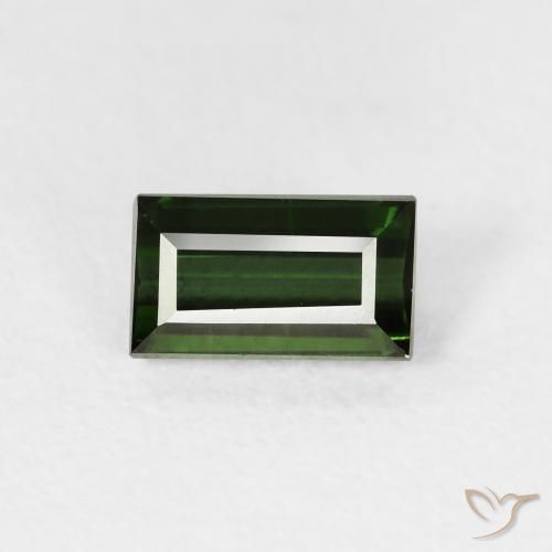 0.86ct Naturale Verde terroso Tormalina, Taglio a baguette, VVS-VS