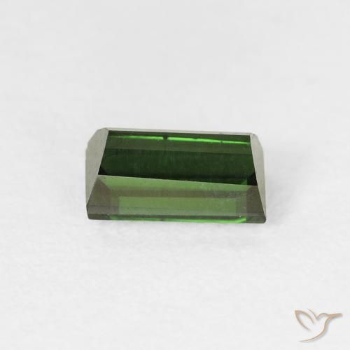 Tormalina Verde terroso naturale da 0.86 ct, Taglio a baguette, VVS-VS