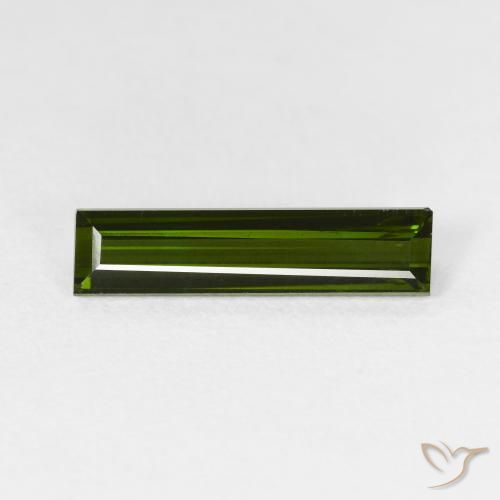 1.63ct Naturale Verde terroso Tormalina, Taglio a baguette, VS