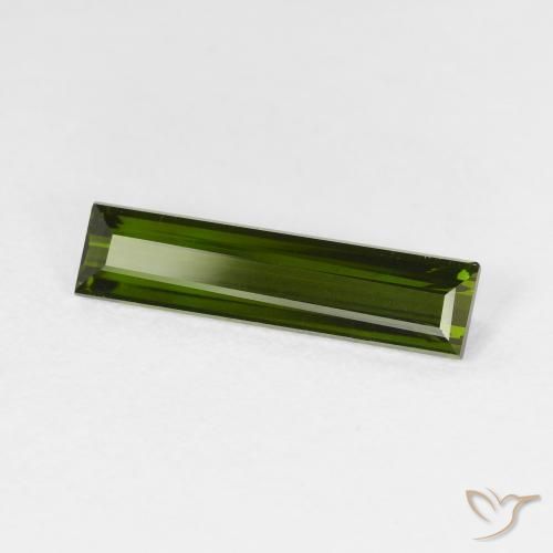 Tormalina Verde terroso naturale da 1.63 ct, Taglio a baguette, VS