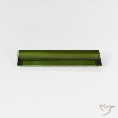 Tormalina Verde terroso naturale da 1.63 ct, Taglio a baguette, VS