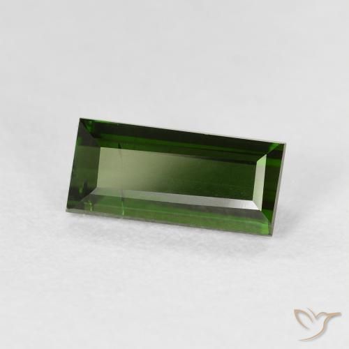 Tormalina Verde scuro naturale da 1.71 ct, Taglio a baguette, VS