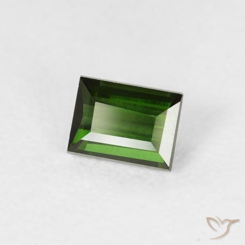 Tormalina Verde scuro naturale da 0.52 ct, Taglio a baguette, VVS-VS