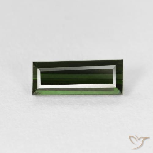 1.12ct Naturale Verde scuro Tormalina, Taglio a baguette, VVS-VS, Photo A