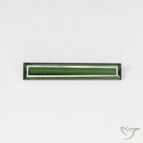 0.59ct Naturale Verde scuro Tormalina, Taglio a baguette, VS