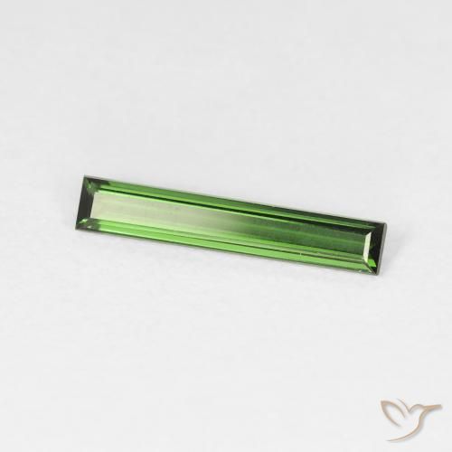 Tormalina Verde scuro naturale da 0.59 ct, Taglio a baguette, VS