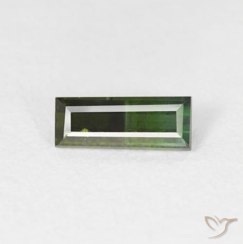0.61ct Naturale Verde terroso Tormalina, Taglio a baguette, VS