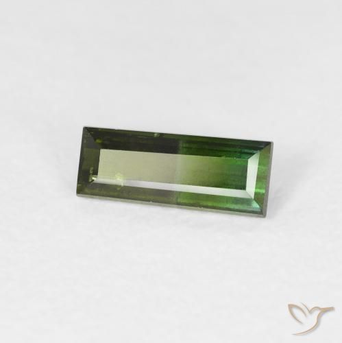 Tormalina Verde terroso naturale da 0.61 ct, Taglio a baguette, VS