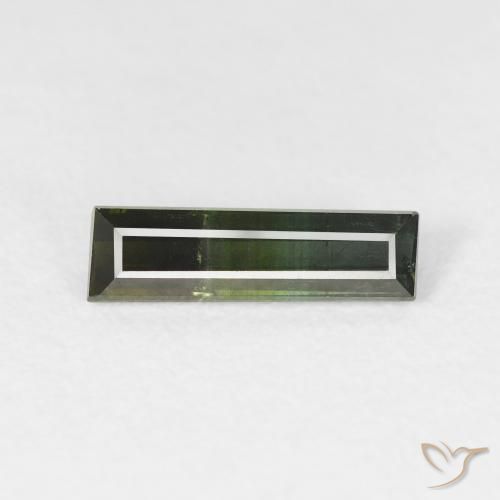 0.88ct Naturale Verde scuro Tormalina, Taglio a baguette, VS, Photo A