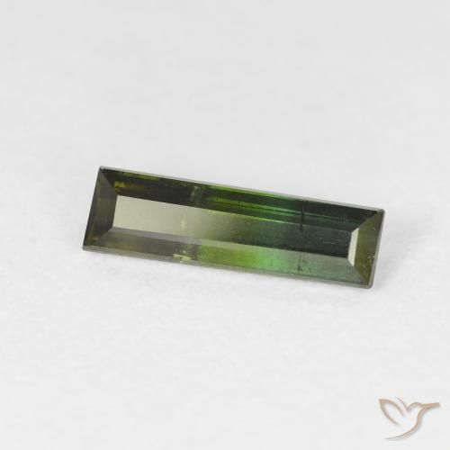 Tormalina Verde scuro naturale da 0.88 ct, Taglio a baguette, VS