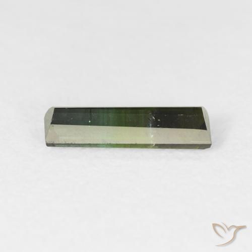 Tormalina Verde scuro naturale da 0.88 ct, Taglio a baguette, VS