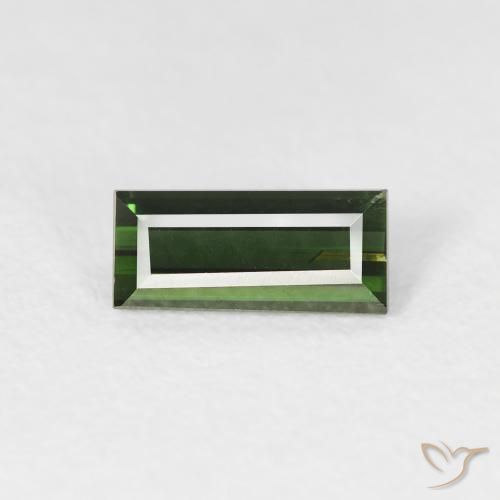 0.79ct Naturale Verde terroso Tormalina, Taglio a baguette, VS