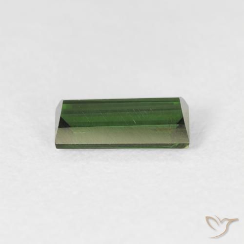 Tormalina Verde terroso naturale da 0.79 ct, Taglio a baguette, VS