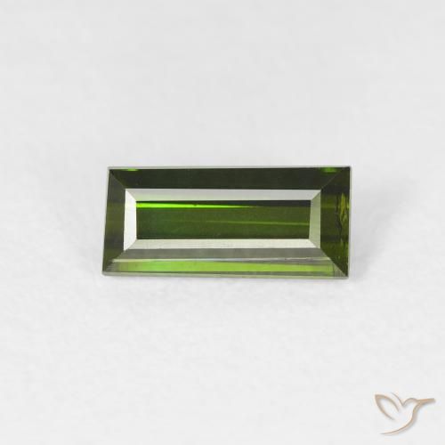 0.88ct Naturale Verde foresta Tormalina, Taglio a baguette, VS