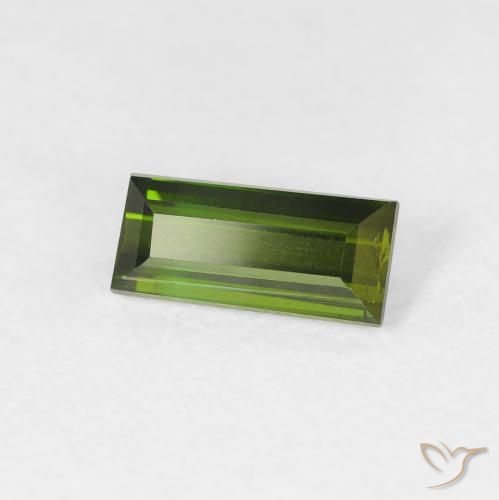 Tormalina Verde foresta naturale da 0.88 ct, Taglio a baguette, VS