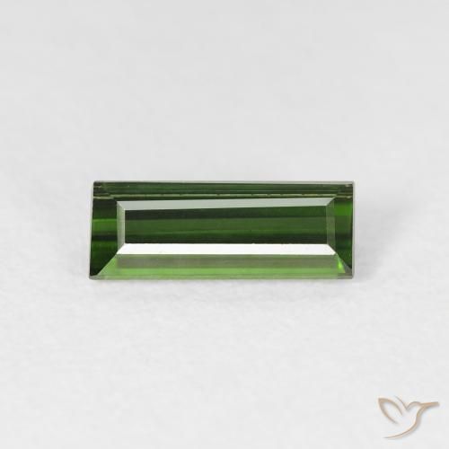 0.86ct Naturale Verde terroso Tormalina, Taglio a baguette, VS