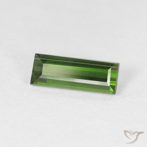 Tormalina Verde terroso naturale da 0.86 ct, Taglio a baguette, VS