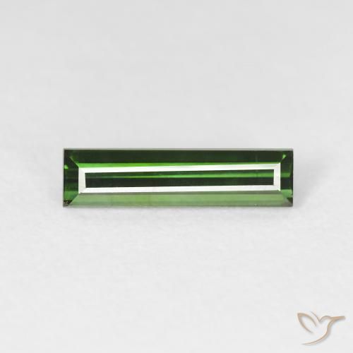 1.17ct Naturale Verde foresta Tormalina, Taglio a baguette, VS
