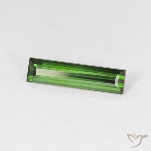 Tormalina Verde foresta naturale da 1.17 ct, Taglio a baguette, VS