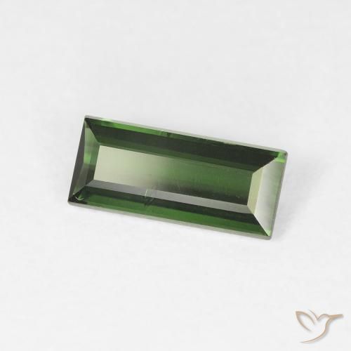 Tormalina Verde foresta naturale da 0.90 ct, Taglio a baguette, VS
