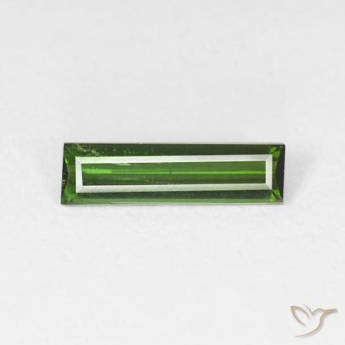 0.92ct Naturale Verde scuro Tormalina, Taglio a baguette, VS